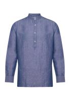 Slhregrick-Linen Shirt Ls Tunica W Blue Selected Homme