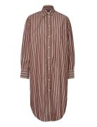 Os Striped Shirt Dress Brown GANT