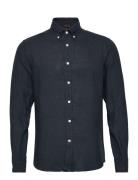 Douglas Linen Shirt-Classic Fit Navy Morris