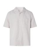 Linen Cotton Cuban S/S Shirt Beige Calvin Klein