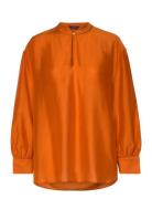 D2. Lyocell Silk Pop Over Blouse Orange GANT