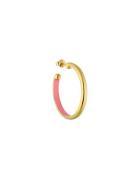 Rainbow Hoops 4Mm Gold Plated Pink Design Letters