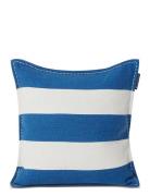 Block Stripe Printed Recycled Cotton Pillow Cover Blue Lexington Home