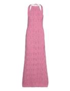Crochet Long Dress Pink Mango