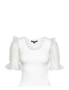 Rosana Cotton Mix Organza Top White French Connection