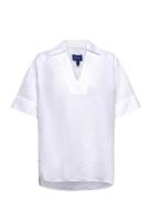 Rel Pop Over Linen Ss Shirt White GANT