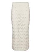 Knitted Skirt With Rhinest Detail Beige Mango