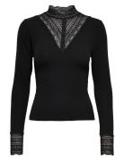 Onltilde L/S High Neck Lace Top Jrs Noos Black ONLY