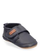 Classic Leather Slippers Navy Melton