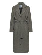 Msnatalie Woolen Belted Coat Green Minus