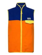 Color-Blocked Brushed Fleece Vest Orange Polo Ralph Lauren