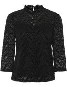 Crgila Lace Blouse With Lining Black Cream