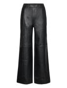 Slffianna Hw Wide Leather Pant Black Selected Femme