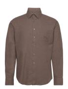 Bs Cotton Casual Modern Fit Shirt Brown Bruun & Stengade