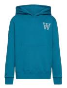 Izzy Kids Sleeve Print Hoodie Blue Wood Wood