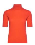 Turtleneck T-Shirt Orange Davida Cashmere