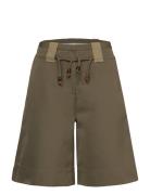 Heavy Twill Wide Shorts Khaki Ganni