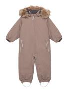 Coverall W. Fake Fur Beige Color Kids