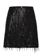 Onlspacy Short Sequins Skirt Wvn Black ONLY