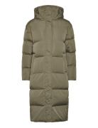 Longline Hooded Puffer Coat Khaki Superdry
