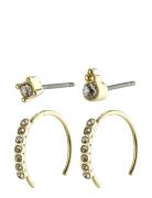 Kali Crystal Earrings Gold Pilgrim