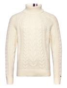 Dc Cable Roll Neck Cream Tommy Hilfiger