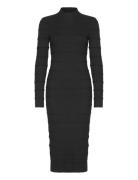 Vmlucky Ls Highneck Calf Dress Ga Boo Black Vero Moda