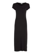 Modal Rib Cap Sleeve Dress Black Calvin Klein