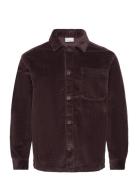 Stretched 8-Wales Corduroy Overshir Burgundy Knowledge Cotton Apparel