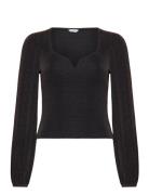 Rudina Sparkling Puff Sleeve Top Black Bubbleroom