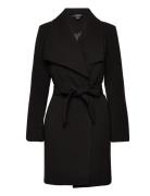 Crepe Wrap Coat Black Lauren Ralph Lauren