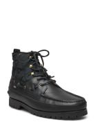 Ranger Mid Leather & Quilted Canvas Boot Black Polo Ralph Lauren