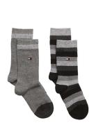 Th Kids Basic Stripe Sock 2P Grey Tommy Hilfiger
