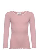 Beatha Silk T-Shirt W/ Lace Pink Rosemunde Kids