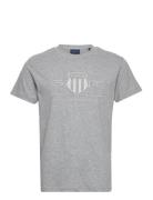Reg Tonal Shield Ss T-Shirt Grey GANT