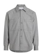 Wool Blend Overshirt Grey Calvin Klein