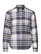 Reg Checked Cotton Silk Shirt Blue GANT