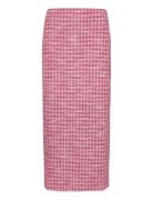Houndstooth Tweed Skirt Pink Mango