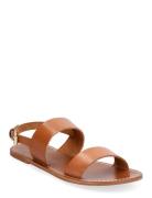Leather Sandals With Straps Brown Mango