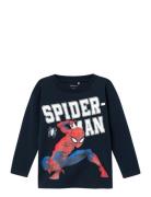 Nmmnaza Spiderman Ls Top Noos Mar Navy Name It