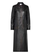 Leather Semi-Fitted Coat Black REMAIN Birger Christensen