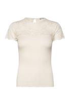 Silk T-Shirt W/ Lace White Rosemunde