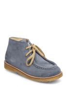 Shoes - Flat - With Lace Blue ANGULUS