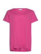 Carbonnie Life S/S V-Neck A-Shape Tee Pink ONLY Carmakoma