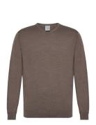 100 % Merino V-Neck Knit Brown Lindbergh Black