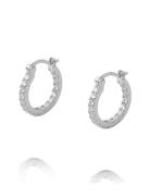 Lunar Earrings Silver/White Medium Silver Mockberg