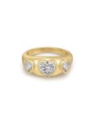 The Bezel Heart Signet Ring- Gold- 6 Gold LUV AJ
