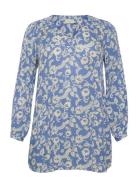 Kcami Ls Tunic Printed Blue Kaffe Curve