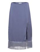 Vil Hw Midi Fringle Skirt/Dc/Ka Blue Vila
