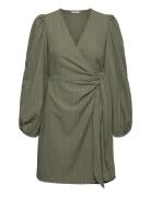 Axelle Wrap Dress Khaki Bubbleroom